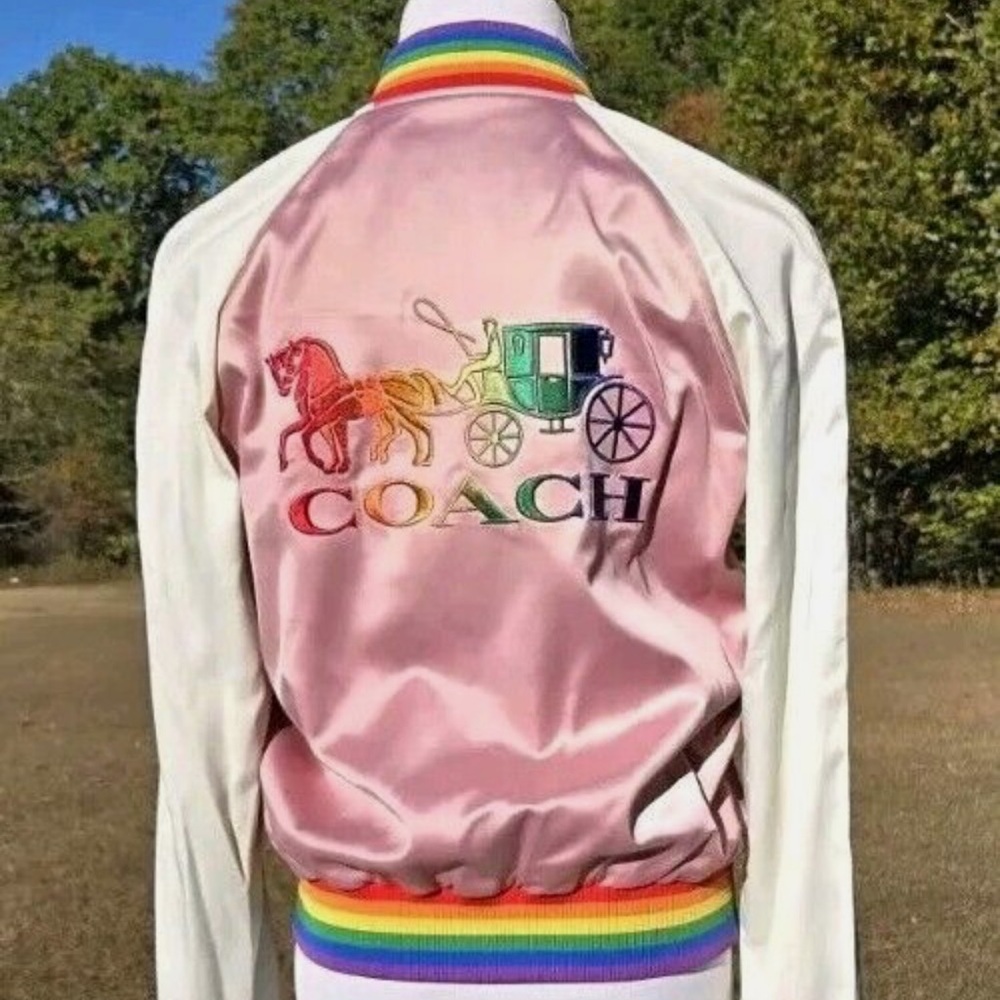 PRIDE🌈COACH Souvenir Rainbow Jacket
Pearl Pink Medium